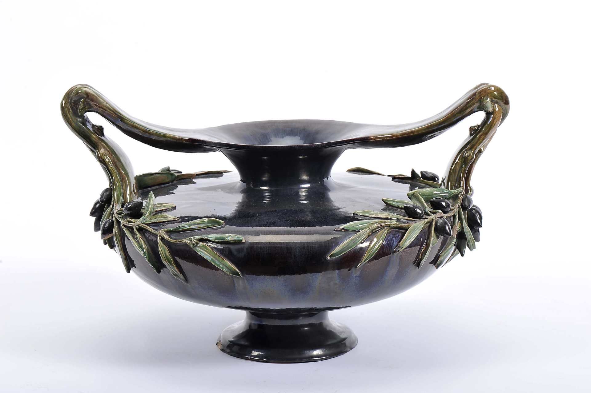 A large "olives" vase