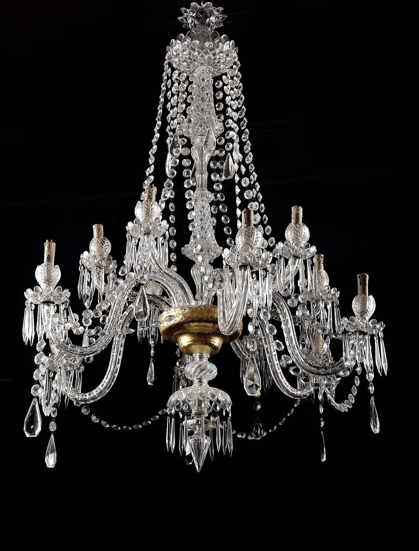 A twelve-light chandelier