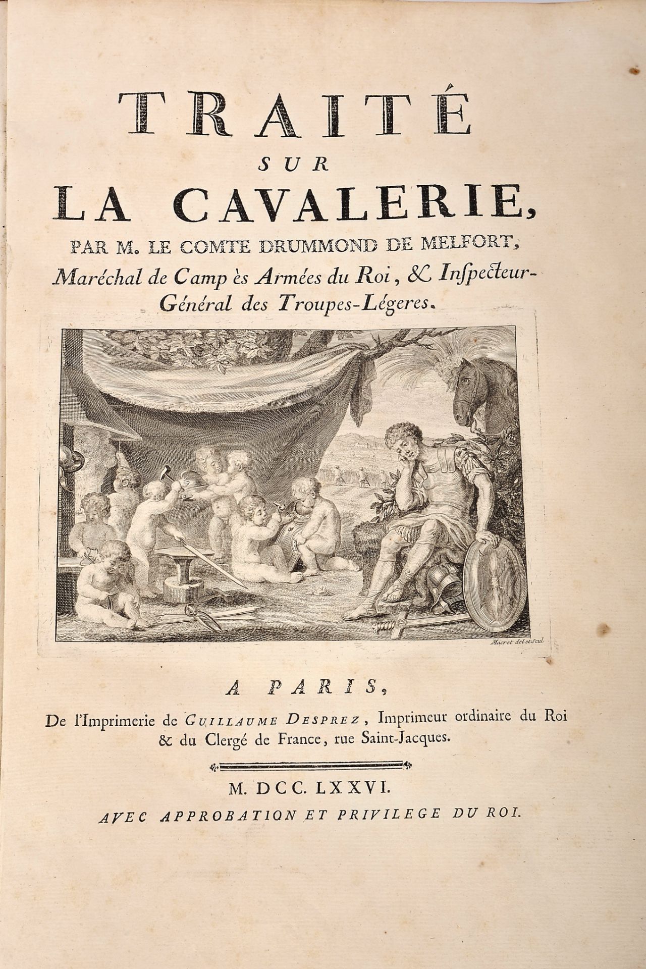 DRUMMOND DE MELFORT, Louis Hector, Comte.- Traité sur la cavalerie.- A Paris: De l'Imprimerie de Gui - Image 3 of 9