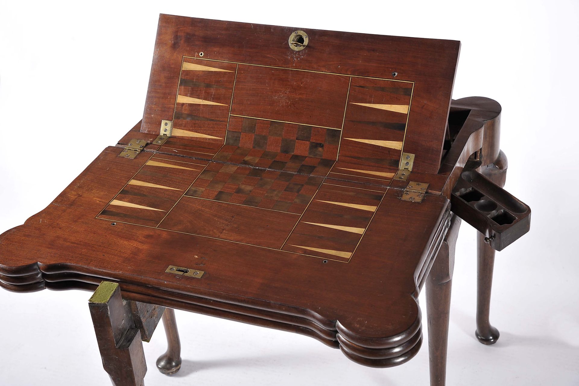 A five-legged game and tea table with different tops - tea, cards, chess and backgammon - Image 12 of 12