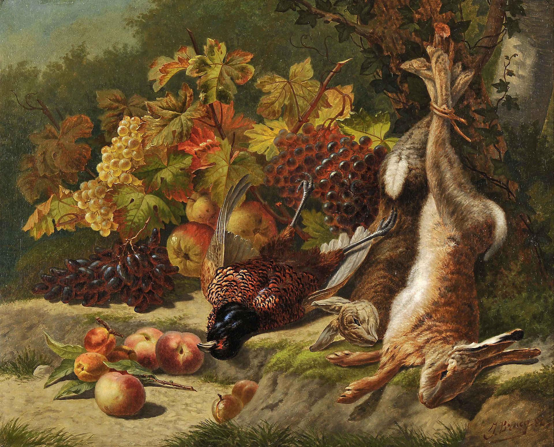 A still-life - Game and fruits - Image 2 of 3