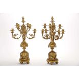 A pair of five-light candelabra