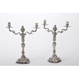 A pair of two-light candelabra