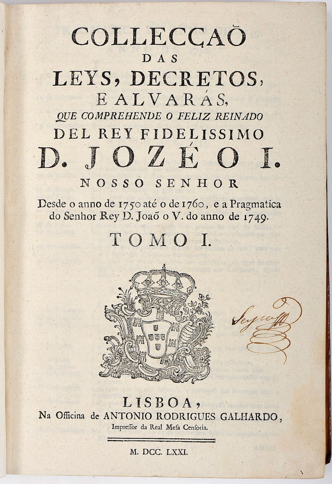 Collecçaõ das leys, decretos, e alvarás (Lisboa, 1749-1814)