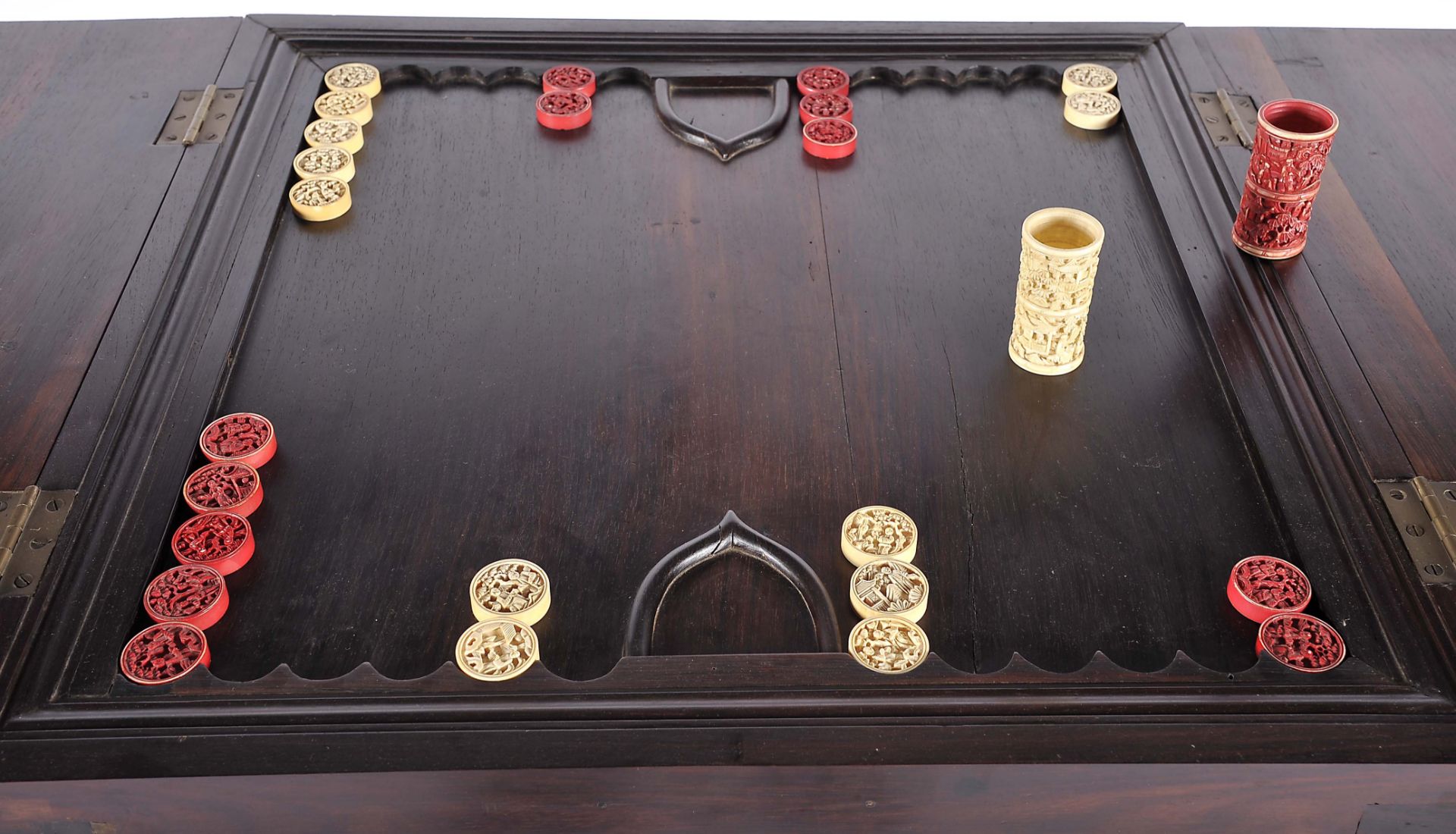 A tripod backgammon table with open top - Image 3 of 4