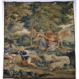 country scene with shepherds and cattle
