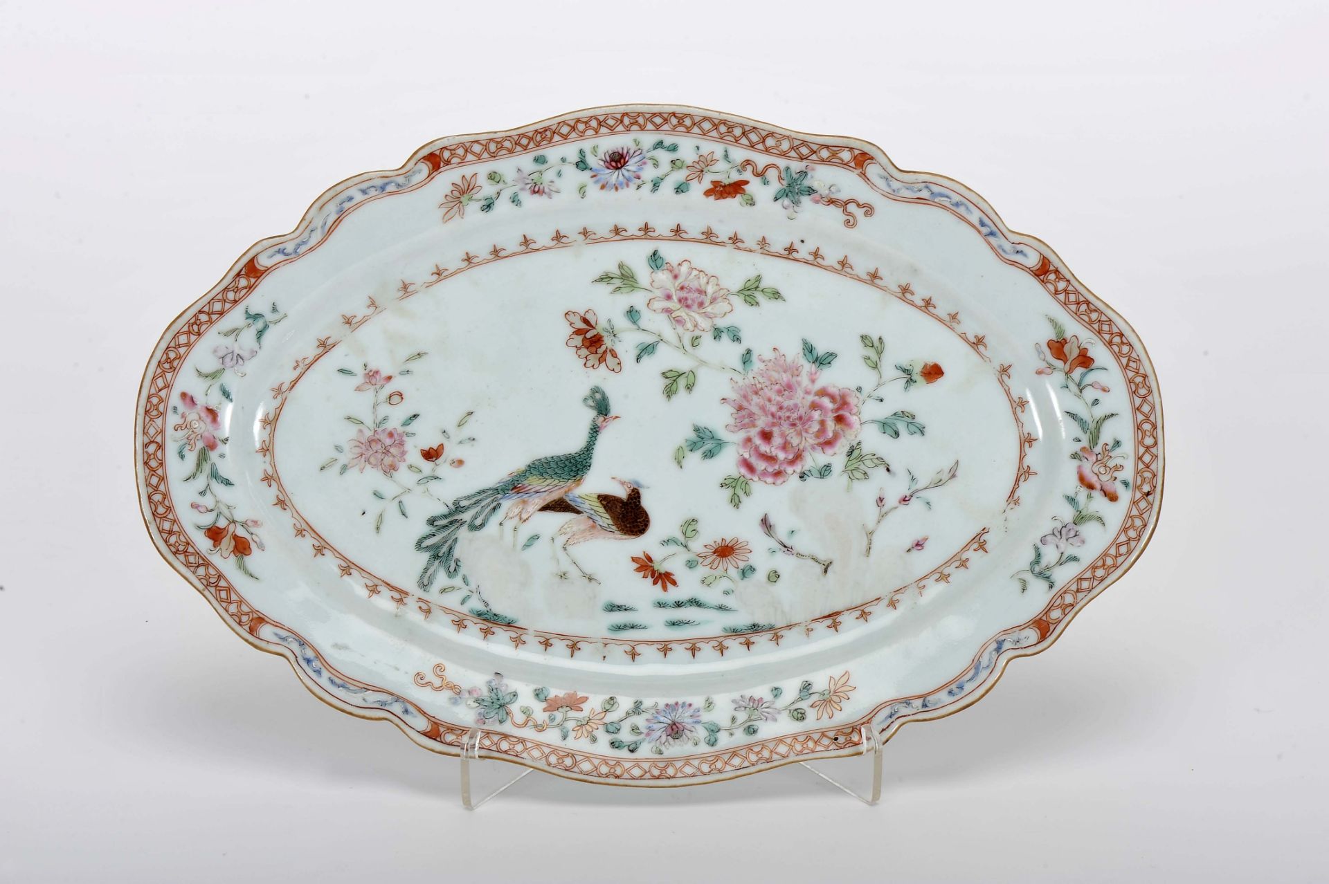 Two scalloped octagonal platter