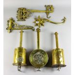 A T.Restel's Patent Brass Spit Jack, 19th Century, by E.B.Bennett & Sons, 15.5ins overall, two