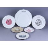 A Small Collection of Pottery Children's Plates, 19th Century, including - English pottery plate