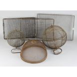Two Wirework Rectangular Cake Cooling Racks, Late 19th Century, 14ins x 9ins x 2.25ins high, and