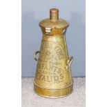 A Milkman's Brass Two-Handled Churn, Late 19th/Early 20th Century, by the Dairy Outfit Company