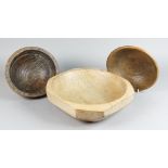 A Turned Sycamore Bowl of Octagonal Outline, 19th Century, and Four Other Bowls, the octagonal