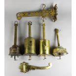 A Brass Shaw's Patent "Horizontal Jack", 19th Century, 14ins overall, three other brass spit