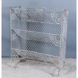 A Galvanised Wirework Rectangular Three Tier Open Front Vegetable Rack, with sloping tiers and