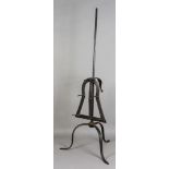 An English Wrought Iron Bell-Shaped Lark-Spit, Circa 1780, 32.75ins high