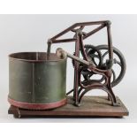 A Cast Iron Hasher Machine, Late 19th Century, with traces of original green and red paint, on