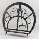 An Irish Wrought Iron Bread Iron or Harnen Stand, 18th/19th Century, 15.5ins wide x 16.5ins high