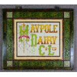 A Heavy Metal Framed Advertising Tiled Panel, Late 19th/Early 20th Century, for Maypole Dairy Co.