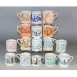 A Collection of Transfer Printed Pottery Child's Wares, 19th Century, including pearl ware mug