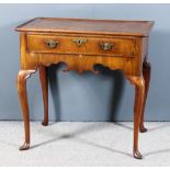 A George II Walnut Rectangular Tray Top Side Table, the moulded tray top with re-entrant corners,