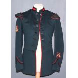 6. A King's Royal Rifle Corps Full Dress Tunic, Post-1901, with bandsman's rank badge of crossed