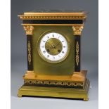 A Late 19th Century French Gilt Brass Cased Mantel Clock, by Vincenti, No. 4353 52, the 3.75ins