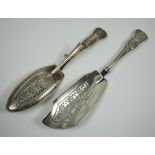 A William IV Silver Kings Pattern Sandwich Server, and a Similar Fish Slice, the sandwich server