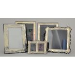 Four Elizabeth II Silver Photograph Frames, and One Other, one by BON, Edinburgh 2002, with rope