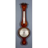 An Early 19th Century Mahogany Wheel Cased Wall Barometer and Thermometer, by Huntley, City Road,