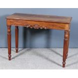 A George IV Mahogany Rectangular Centre Table, with figured veneer top, the apron to front and