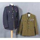 37. A Tunic Issued to a Colour Sergeant of the Rifles, with insignia, rank badges and several