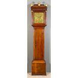 An 18th Century Oak Longcase Clock by Brice of Sandwich, the 12ins square brass dial with wide brass