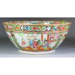 A Chinese Cantonese Porcelain Circular Bowl, 19th Century, the whole enamelled in colours with