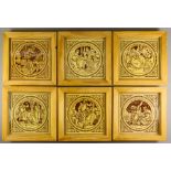 A Collection of Twenty Four Minton Pottery Tiles, designed by John Moyr Smith (1839-1912), all