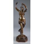 Eugene Delaplanche (1836-1891) - Brown patinated bronze figure - "La Nypmh Chloris" - A dancing