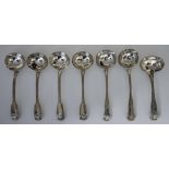 Two Pairs of Victorian Silver Fiddle Thread and Shell Pattern Sauce Ladles, a Pair of George IV