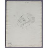 ***Stanley Spencer (1891-1959) - Two small pencil sketches - Head of Jas Wood, signed and dated