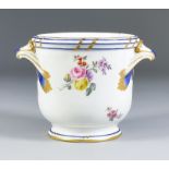 A Sevres Porcelain Cachepot Painted by Claude Antoine Tardy, 1772, painted with scattered floral