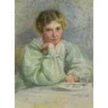 H. E. Gruce (late 19th/early 20th Century English School) - Watercolour - Portrait of a young