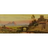 Wassilio (Late 19th/Early 20th Century School) - Watercolour - The Three Pyramids of Giza, with