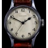 A Longines World War II Air Ministry Wristwatch, 1943, Stainless Steel Cased, marked A.M.6B/