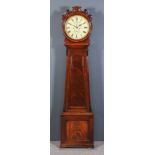 A 19th Century "Scottish" Mahogany Longcase Clock, by James Craig of Glasgow, the 13ins diameter