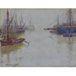 Sydney Carter (1874-1945) - Watercolour - Harbour Scene, thought to be in West Country, signed and