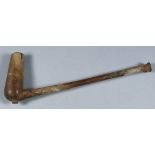 A Hardwood Zulu Pipe, 9.5ins long, a South African Knobkerrie, Late 19th Century/Early 20th Century,