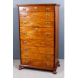 An Unusual Late 19th Century Anglo-Chinese Camphor Wood Wellington Chest, fitted eight long