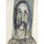 ***Paul Rambie (born 1919) - Oil painting - Elongated head of man in grey, signed Rambie, canvas