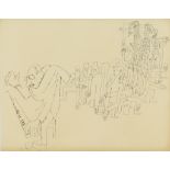 Jean Cocteau (1889-1963) - Lithograph - "Stravinsky Jouant Le 'Sacre du Printemps' " - Showing
