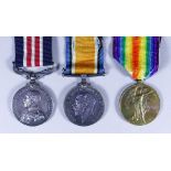 A Group of Three George V First World War Medals, to L.36449 Bomdr. Ernest Bowser, Royal