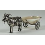 A George V Silver and Mother-of-Pearl Goat and Cart Pattern Pin Cushion, by Adie & Lovekin Ltd,