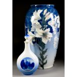 A 20th Century Bing & Grondahl Porcelain Baluster Shaped Vase, decorated in shades of blue and